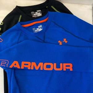 Bundle of 2 Under Armour YL Long sleeve waffle shirt